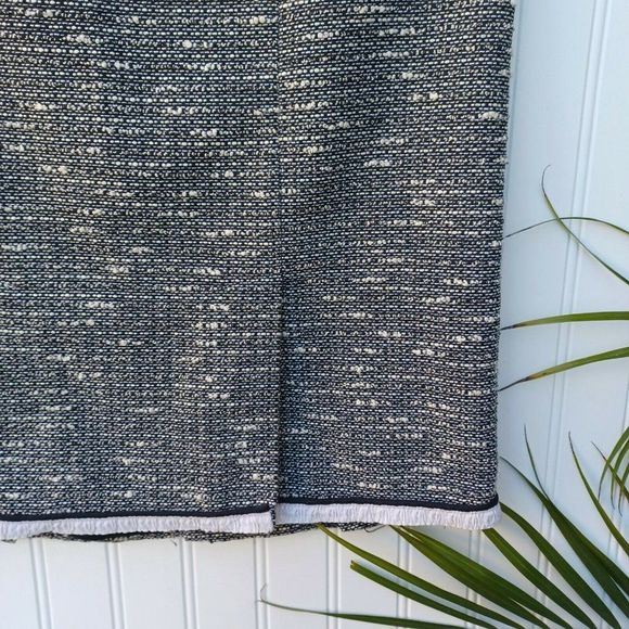 Nanette Lepore Pencil Skirt Size 6 Black White Tweed Kick Pleats Retro Wiggle - Picture 4 of 10